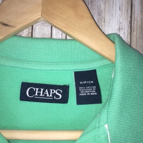 Chaps Green Striped Polo - Picture 3 of 4